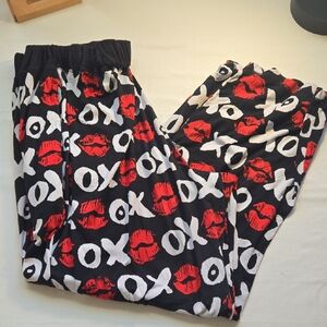Long Pajamas/lounge  with Red and White XO Pattern